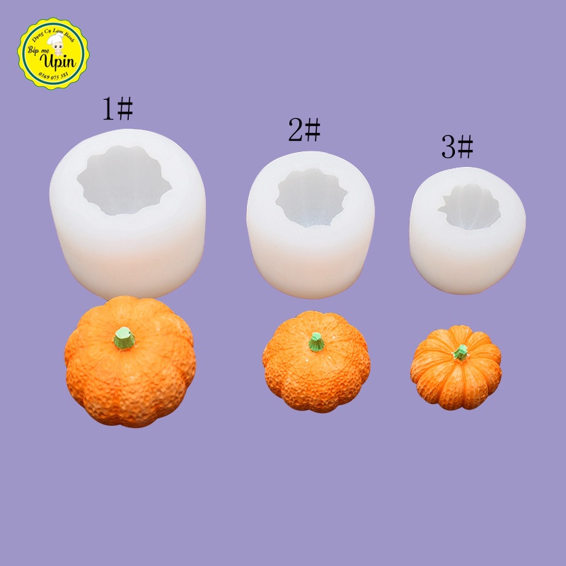 Khuôn silicon hình quả bí ngô làm bánh khuôn nến trang trí Halloween