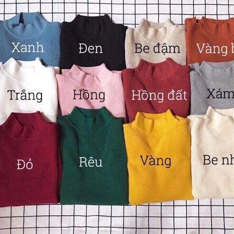 Áo len nữ Hàn Quốc cổ 3cm dài tay áo len tăm hàng Quảng châu cao cấp - A290 | BigBuy360 - bigbuy360.vn