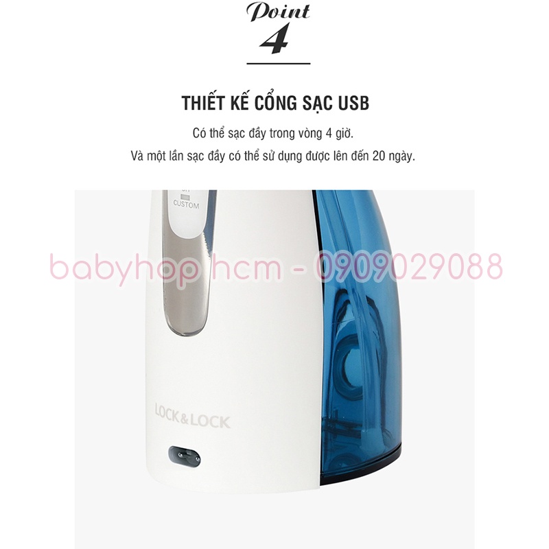 [BH 12 tháng] Máy tăm nước không dây Lock&amp;Lock Cordless Oral Irrigator ENR156BLU [200ml] Màu xanh