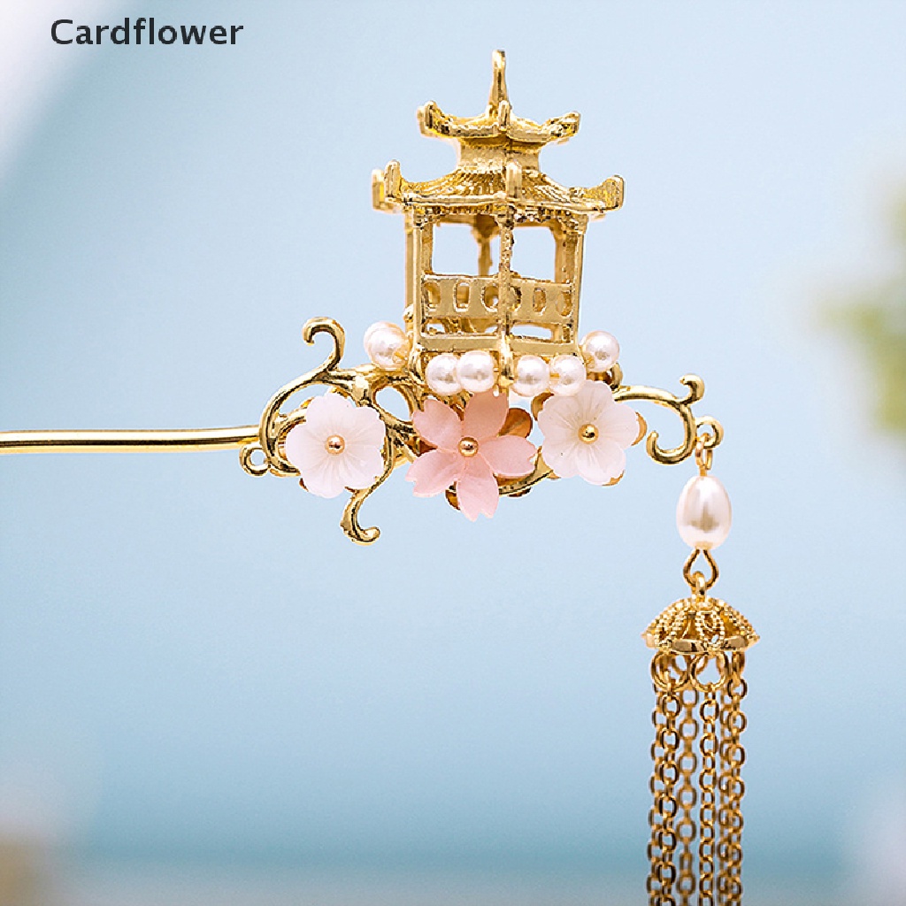 &lt; Cardflower &gt; Trâm Cài Tóc Tua Rua Dài Đính Hạt Ngọc Trai Hoa Vintage Trung Quốc Cho Cô Dâu Trong Ngày Cưới Giảm Giá