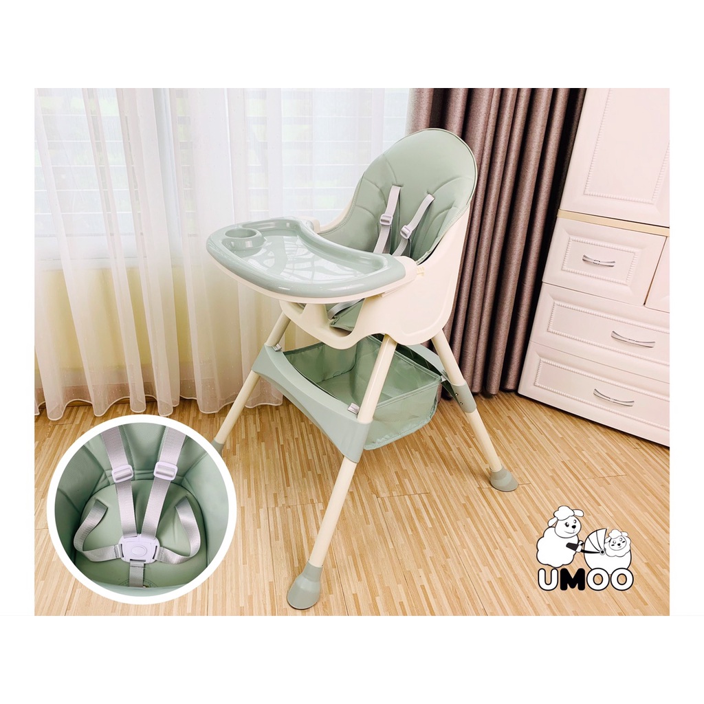 [Haobaby Shop]  Ghế Tropic nâng 3 mức độ/ điều chỉnh độ cao UMOO/ gấp gọn có bánh 0491