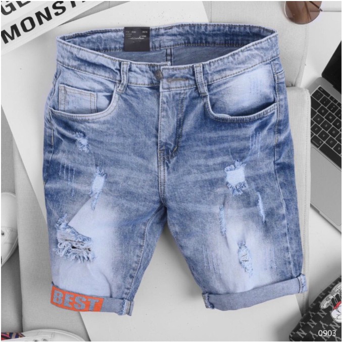 Quần Short Nam Chất Jean Co Giãn, Quần Đùi Nam thời trang cao cấp MuradFashion NT40