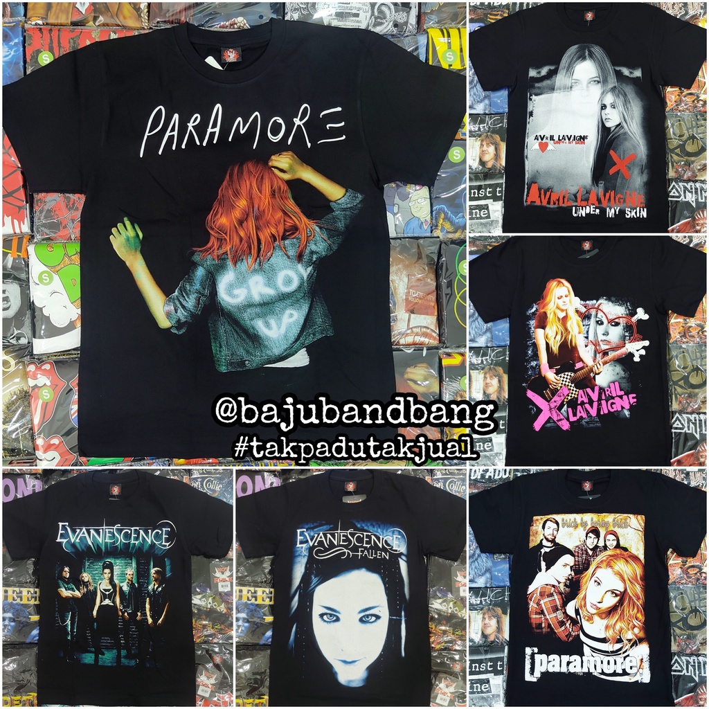 Paramore Avril Lavigne Evanescence Áo Thun Ban Nhạc Baju Ban Nhạc Rock Kim Loại Cổ Điển Cho Nữ Rare | Đồ Chơi Nhân Vật Rock Hot Rock | Bộ 100 Phụ Kiện Chuyên Dụng Dành Cho Bé / size Z / 100