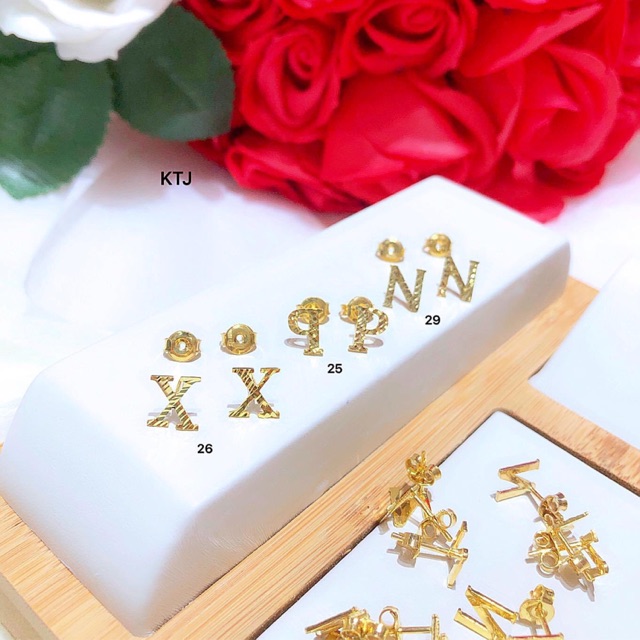 Bông tai chữ cái 10kGold