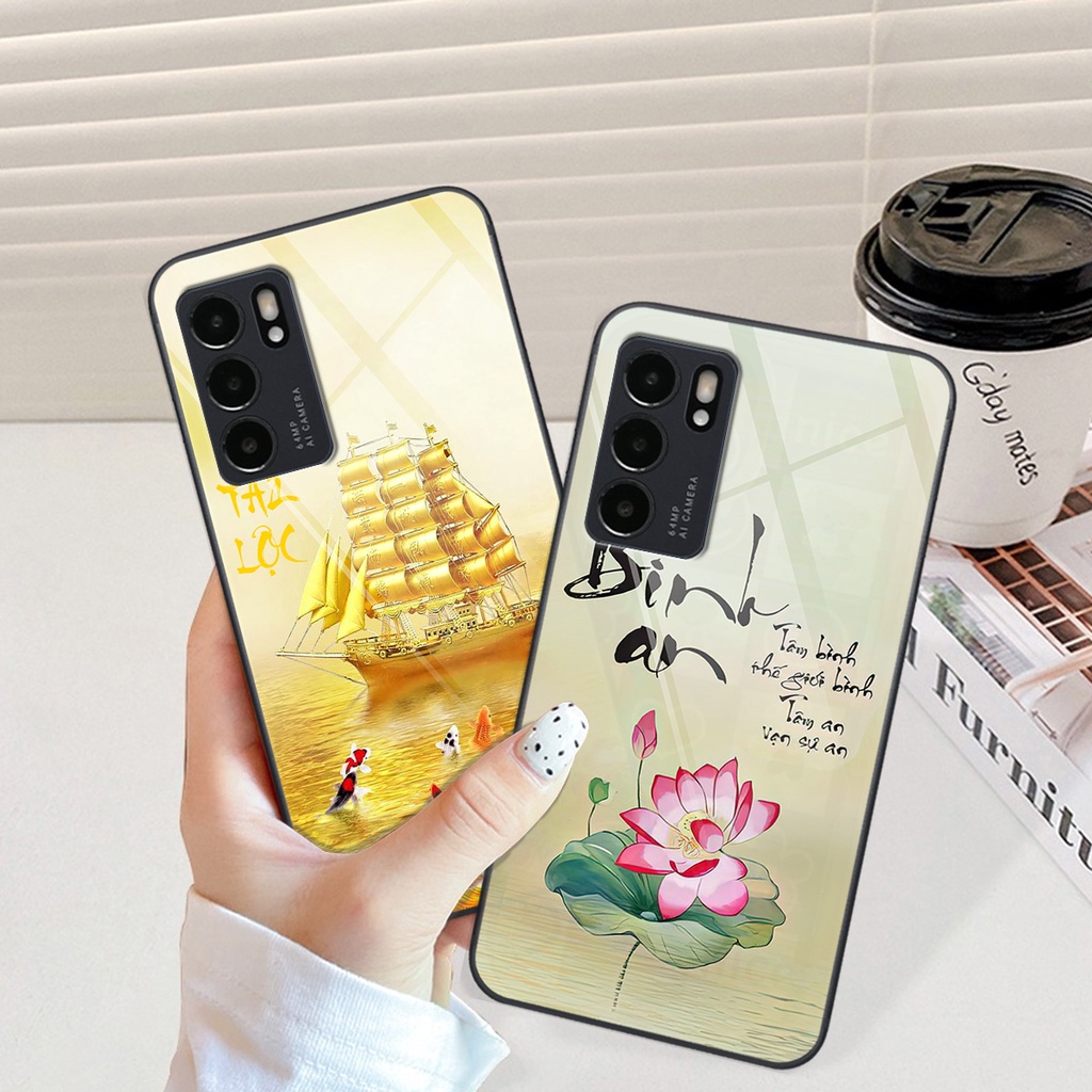 Ốp kính Oppo Reno6 / Reno6 Z 5G / Reno 6 mã đáo thành công, thuận buồn xuôi gió, tài lộc