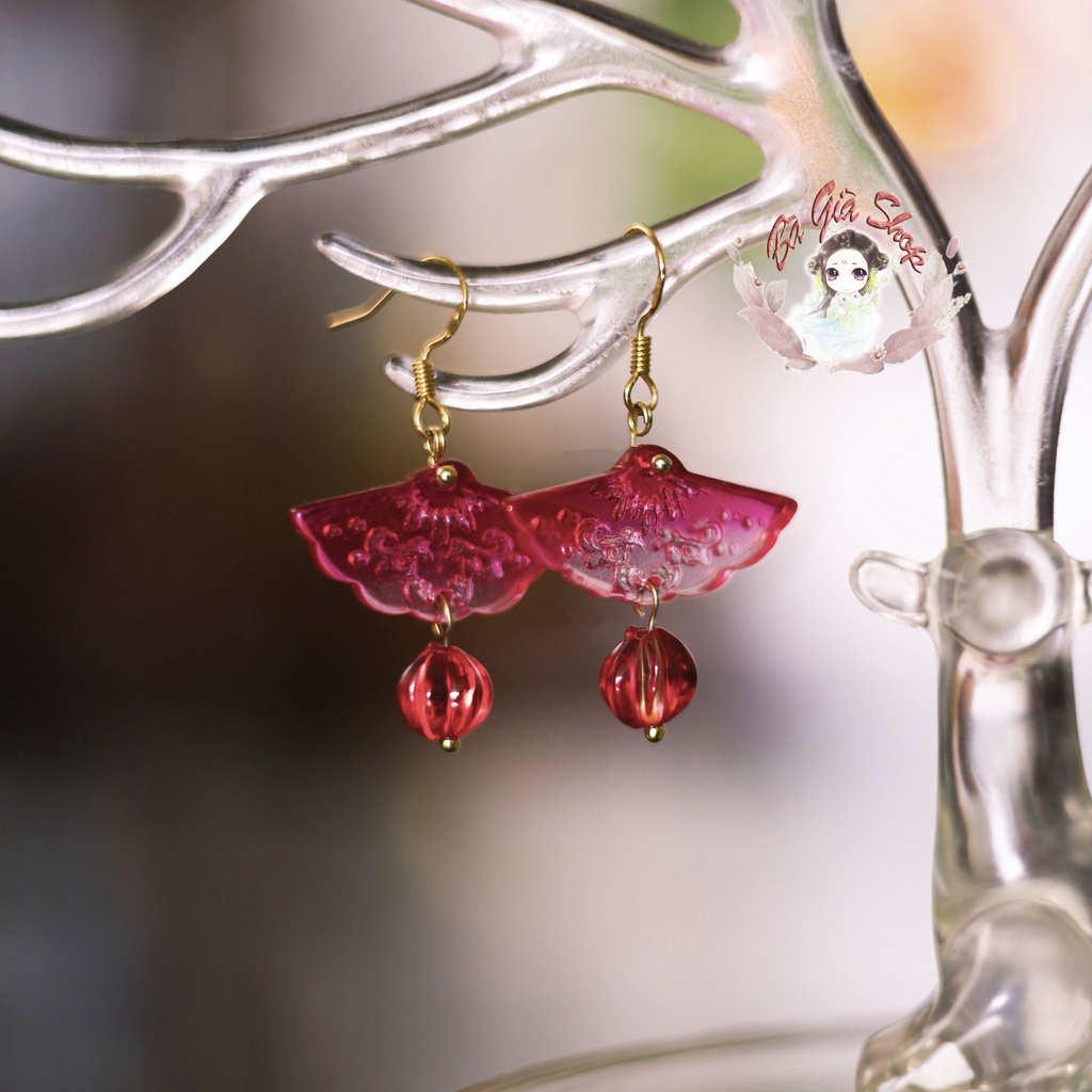 [Nhiều mẫu] Bông tai kute hình quạt trang sức cổ điển