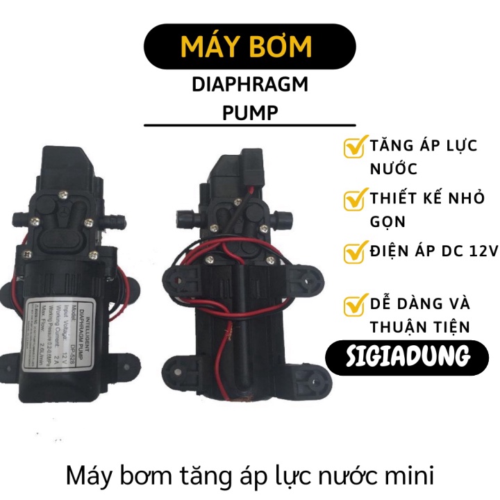 [SGD] Máy Bơm Nước Mini - Máy Tăng Áp Lực Nước 12V Làm Sạch Xe Hơi, Sạch Thảm, Sạch Nền 3259