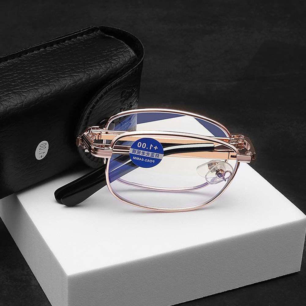 Kính Đọc Sách Chống Ánh Sáng Xanh Chống Bức Xạ Có Thể Gập Lại Kèm Hộp Đựng Tiện Dụng Cho Nam MXMUSTY