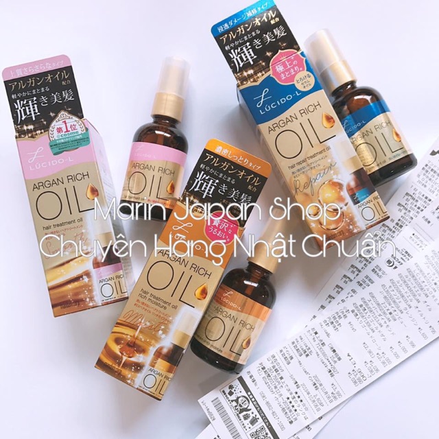 (Chuẩn bill Nhật)TINH DẦU DƯỠNG TÓC LUCIDO-L ARGAN RICH OIL - 60ML Nhật Bản