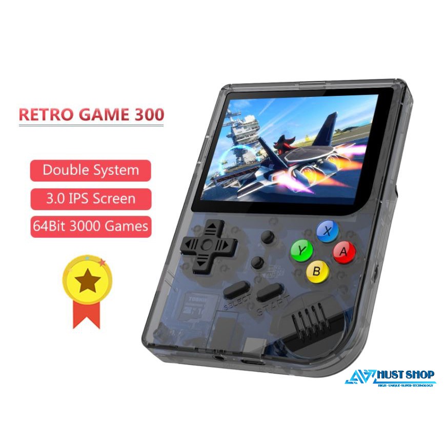 Máy Chơi Game RG300 Màn Hình 3 inch IPS Hỗ Trợ Game PS1//CPS/Arcade/GBA/GBC... Tích Hợp Sẵn Hơn 3000 Games