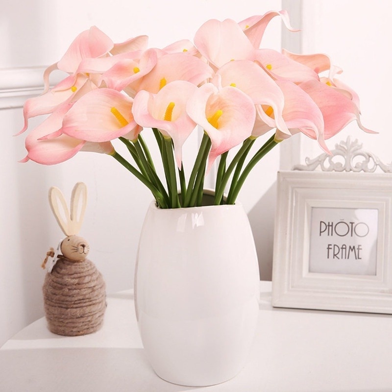 Set 10 Hoa Calla Lily Nhân Tạo 38cm Dùng Để Trang Trí Tiệc Cưới