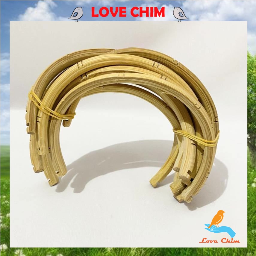 Phụ kiện lồng chim LOVECHIM,Cầu góc lồng chim giá rẻ chất liệu tre cứng cáp an toàn phù hợp các loại lồng