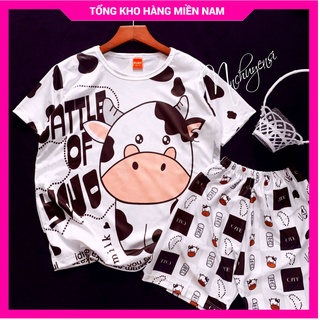 Đồ bộ bò sữa có đủ size cho bé và người lớn Đồ bộ mặc nhà bộ thun couple DBRBD FULL SIZE