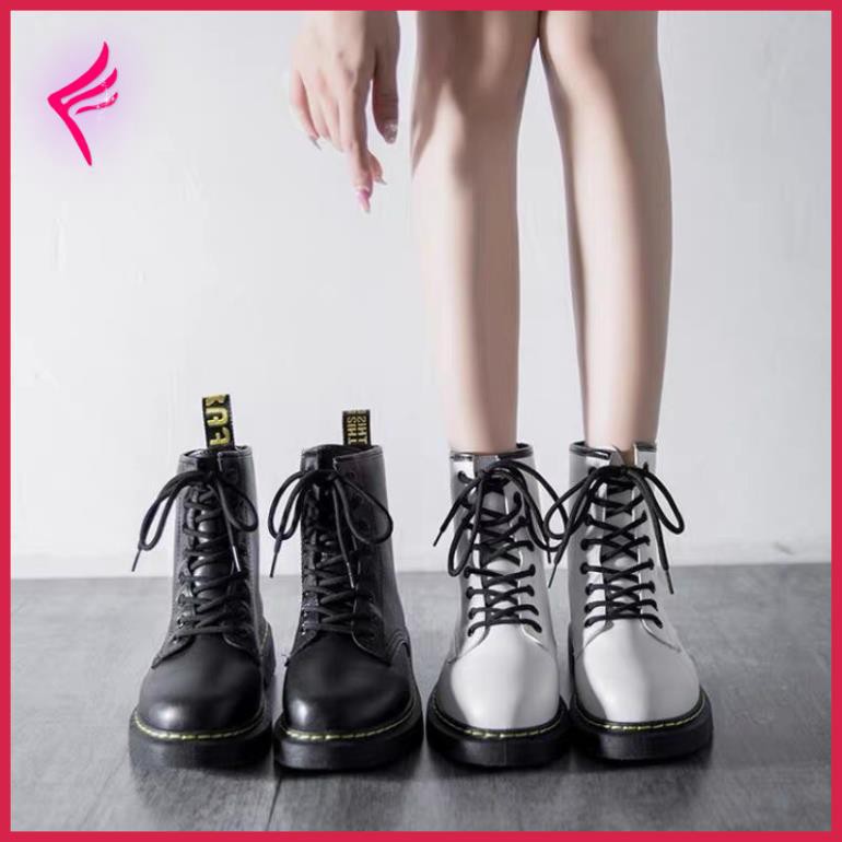 Bốt nữ cổ cao d martin cá tính ❤️ĐEN,TRẮNG❤️Giày Boot da dày dặn đế độn cao 4cm thời trang