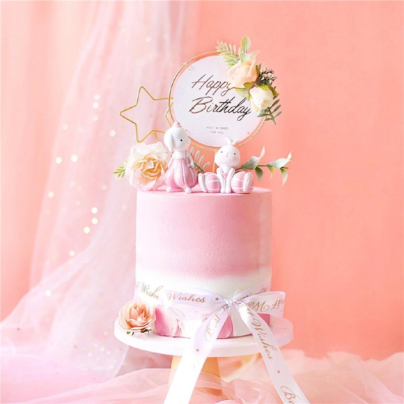 Topper trang trí bánh kem hình chữ Happy Birthday