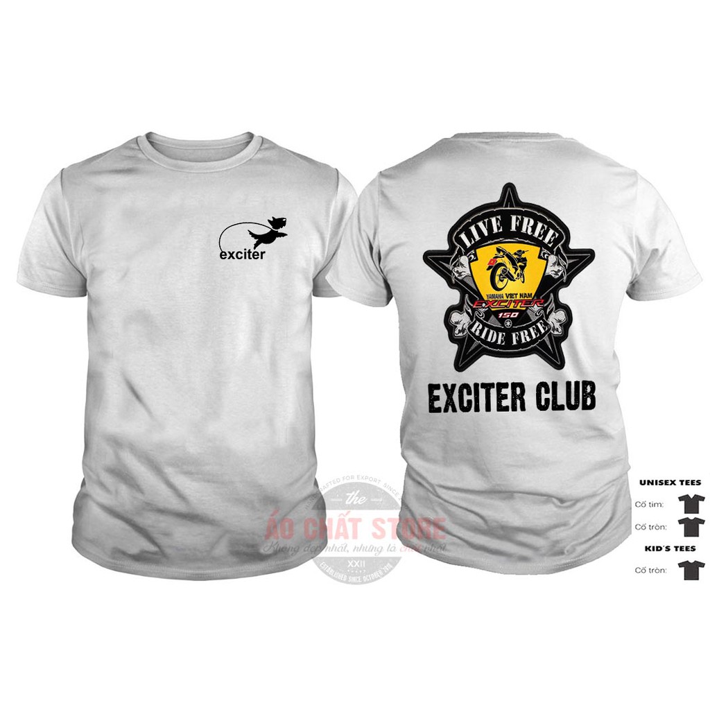 ÁO THUN EXCITER 150CC YAMAHA CLUB | ÁO THUN BIKER ĐI PHƯỢT | BIKER TSHIRT | RACING BOY | RACER (Ảnh thật)