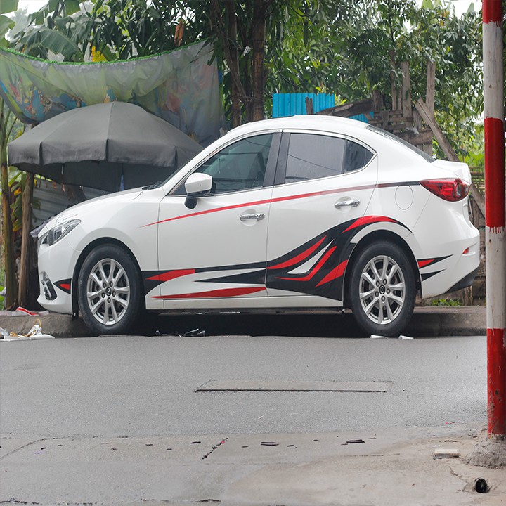 Tem dán sườn xe mazda 2