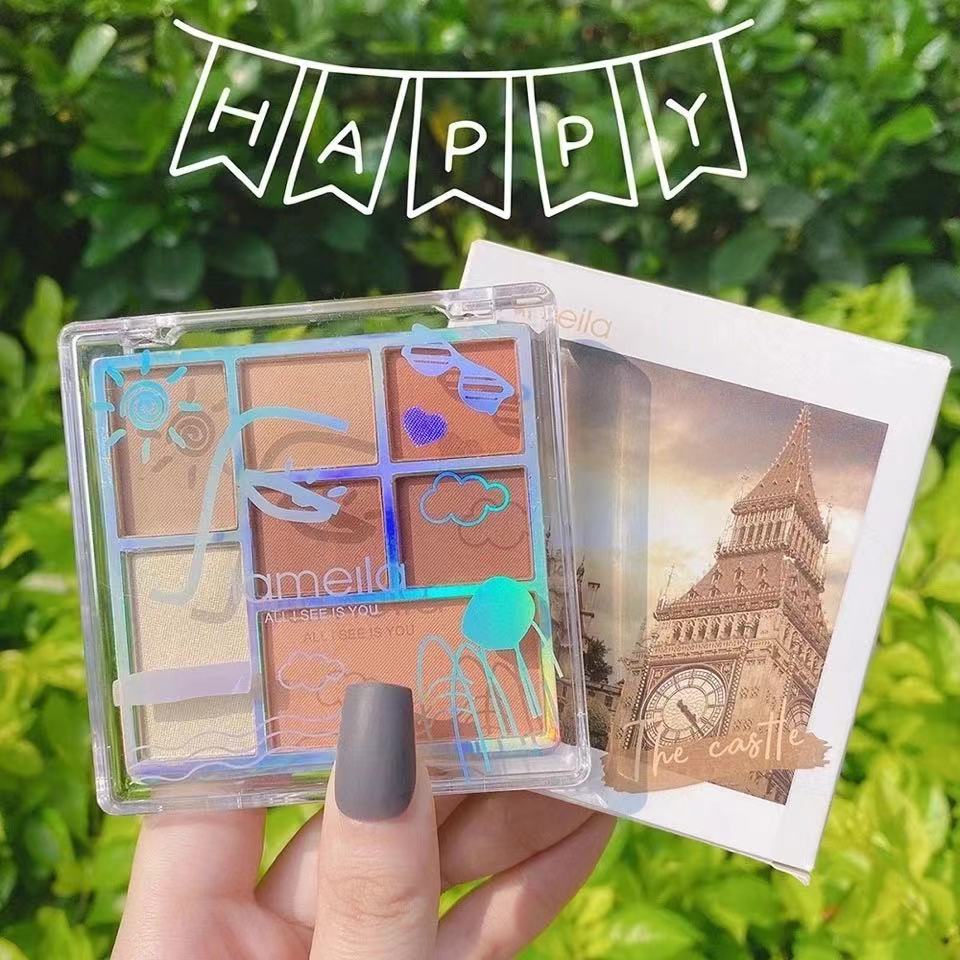 [Hàng mới về] Bảng Phấn Mắt Màu Lì Và Ánh Nhũ Kết Hợp Thời Trang