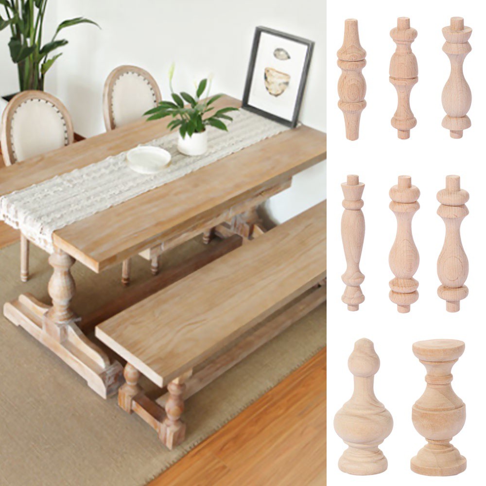 YEW Multi Styles Furniture Foot Legs European Style Home Decor Vintage Wood Carved Accessories Decoration Crafts High Quality Solid Cabinet Seat Feets