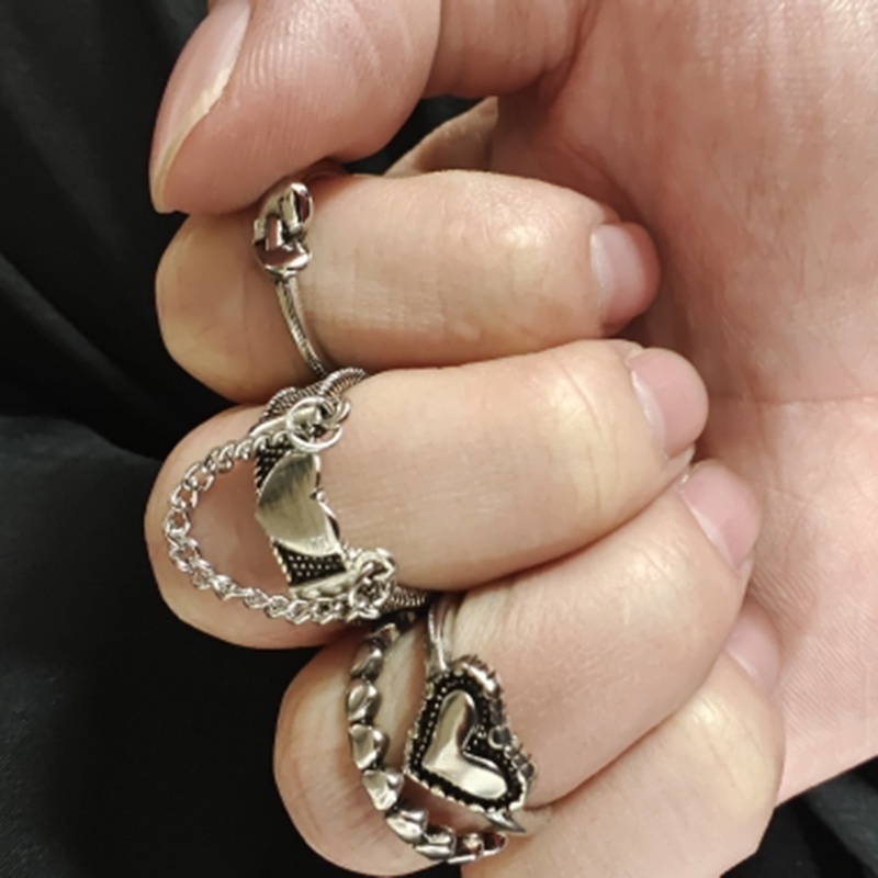 Set 3/5 Nhẫn Đeo Tay Kim Loại Thời Trang Unisex