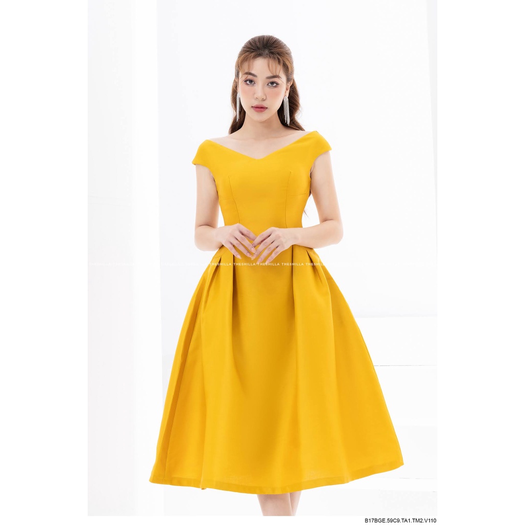 Váy đầm thiết kế cổ V tùng xoè cao cấp [ Có video + Ảnh thật ] The Shilla -B17BGE.59C9