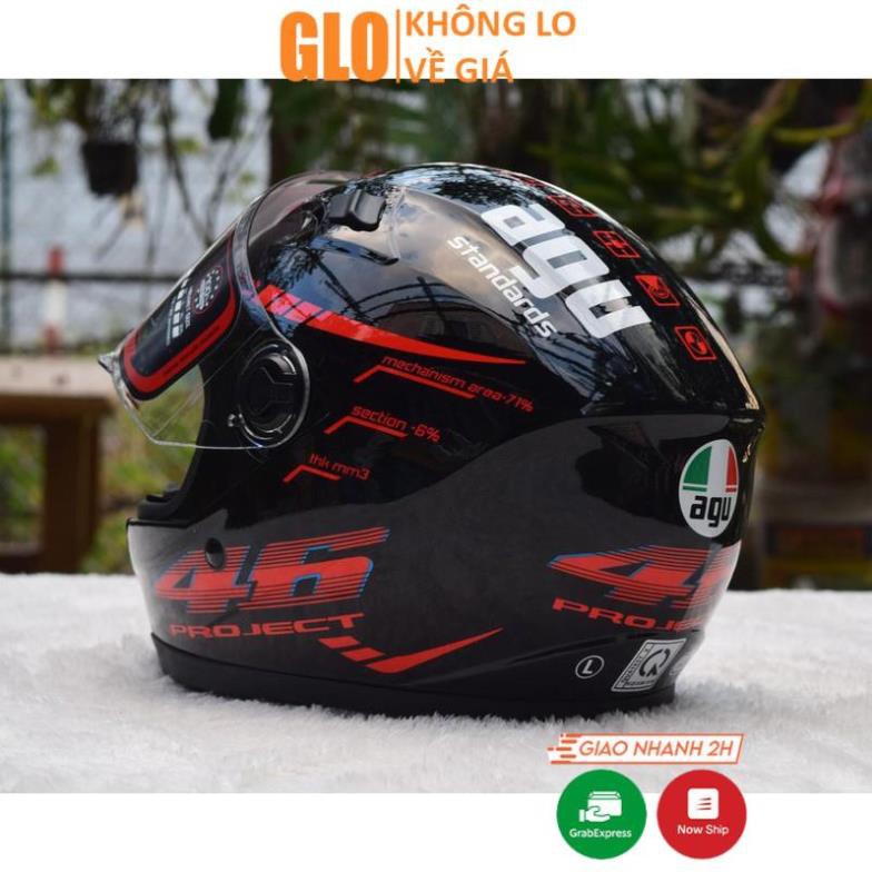 Nón Bảo Hiểm Fullface Moto Agu Cao Cấp GloMart