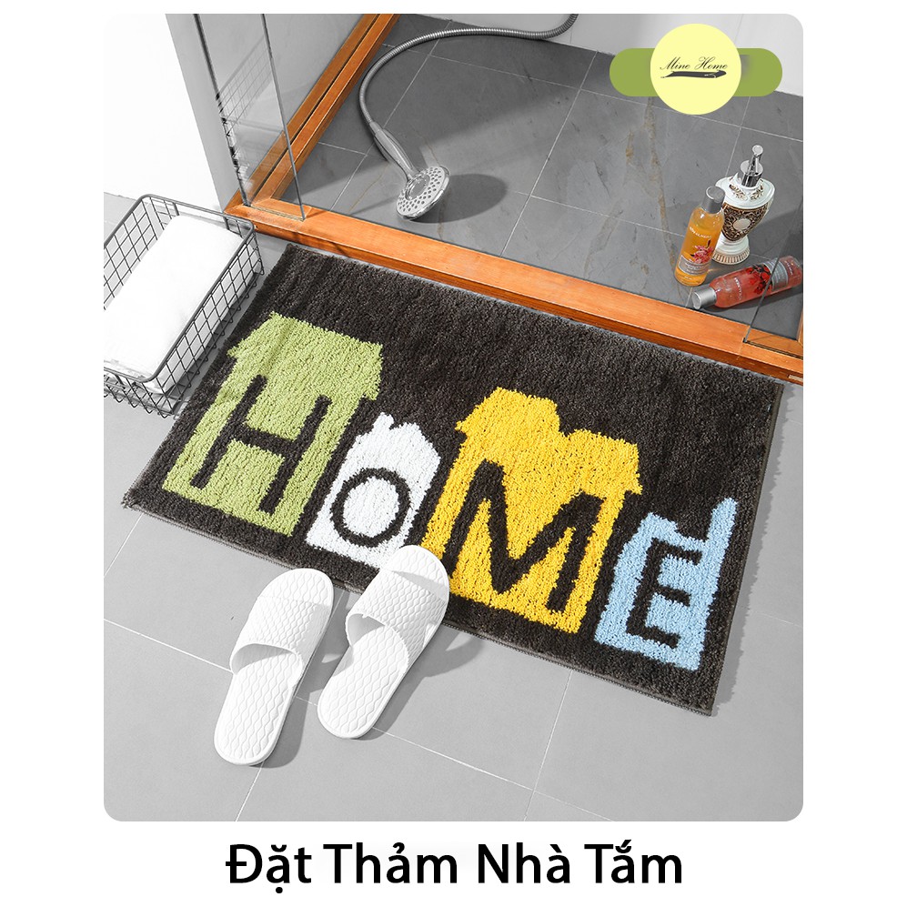 Thảm lau chân thấm nước chống trơn trượt hàng cao cấp minehome cho cửa nhà, nhà tắm nhiều kích thước, màu sắc mẫu home