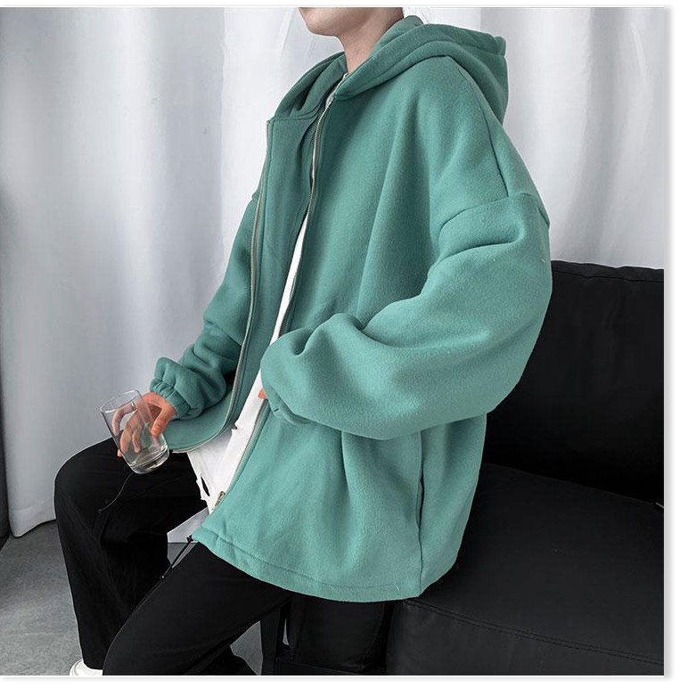 [FREESHIP TOÀN QUỐC] Áo Hoodie Form Rộng Dây Khóa Kéo Trơn Chất Liệu Nỉ | BigBuy360 - bigbuy360.vn