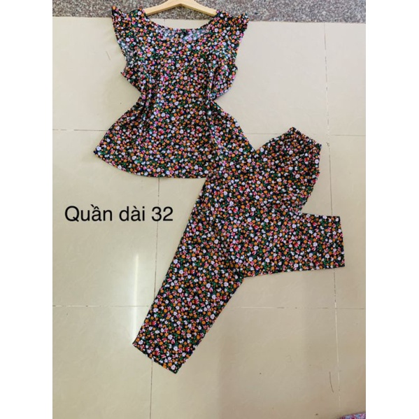 Bộ lanh (tole) nữ quần dài tay cánh tiên HOA 10 GIO