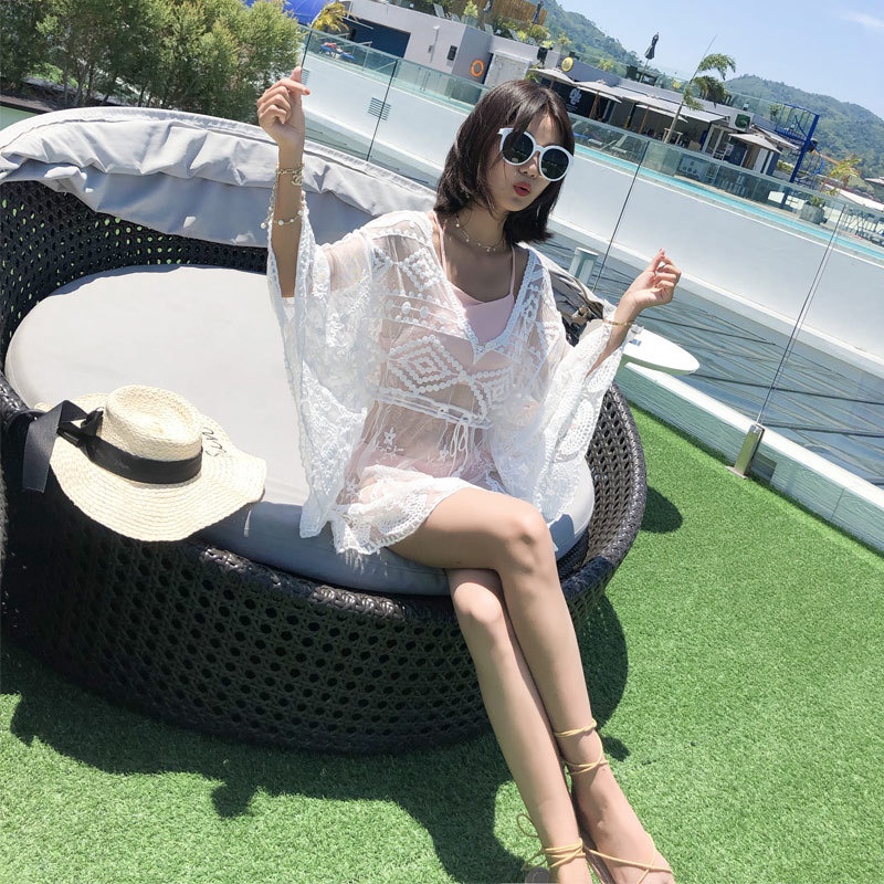 Áo khoác lưới tay cánh dơi cổ chữ V phối dây rút thời trang quyến rũ cho nữ
 | BigBuy360 - bigbuy360.vn