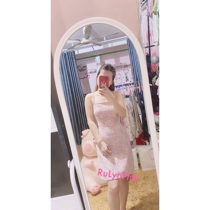 Đầm 2 dây dáng chữ A ngang gối sang chảnh