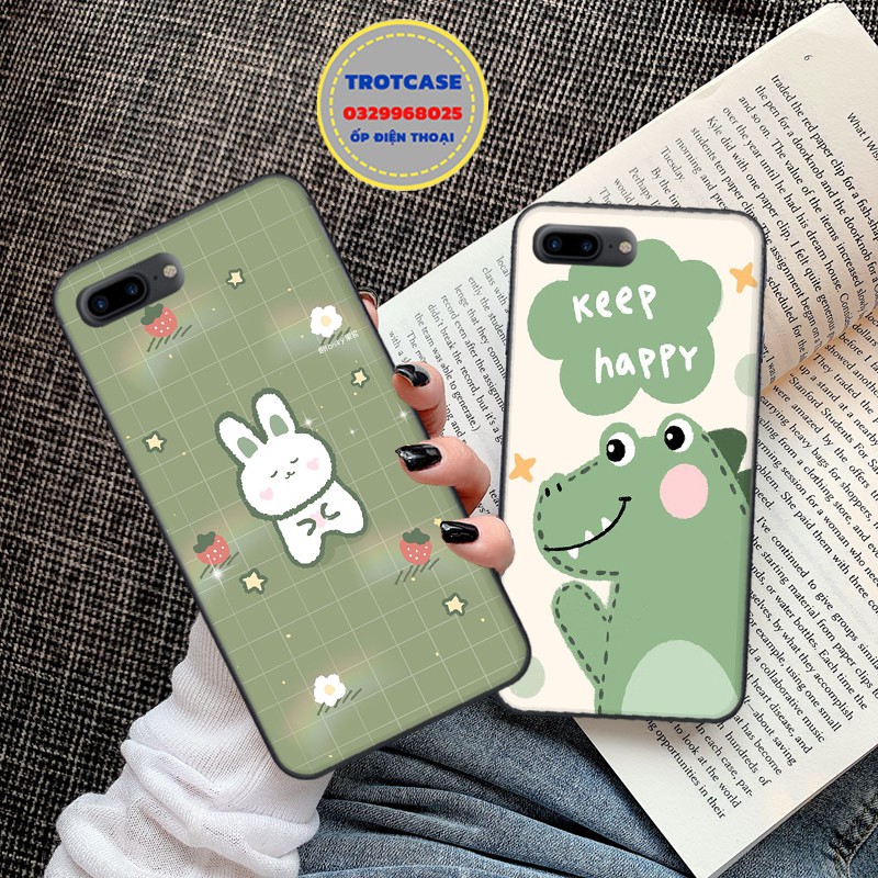 Ốp lưng Iphone 5/5s - 6/6s - 6/6s Plus - 7/8 - 7/8 Plus - x/xs - Xs max - in hình khủng long xanh và cô bé