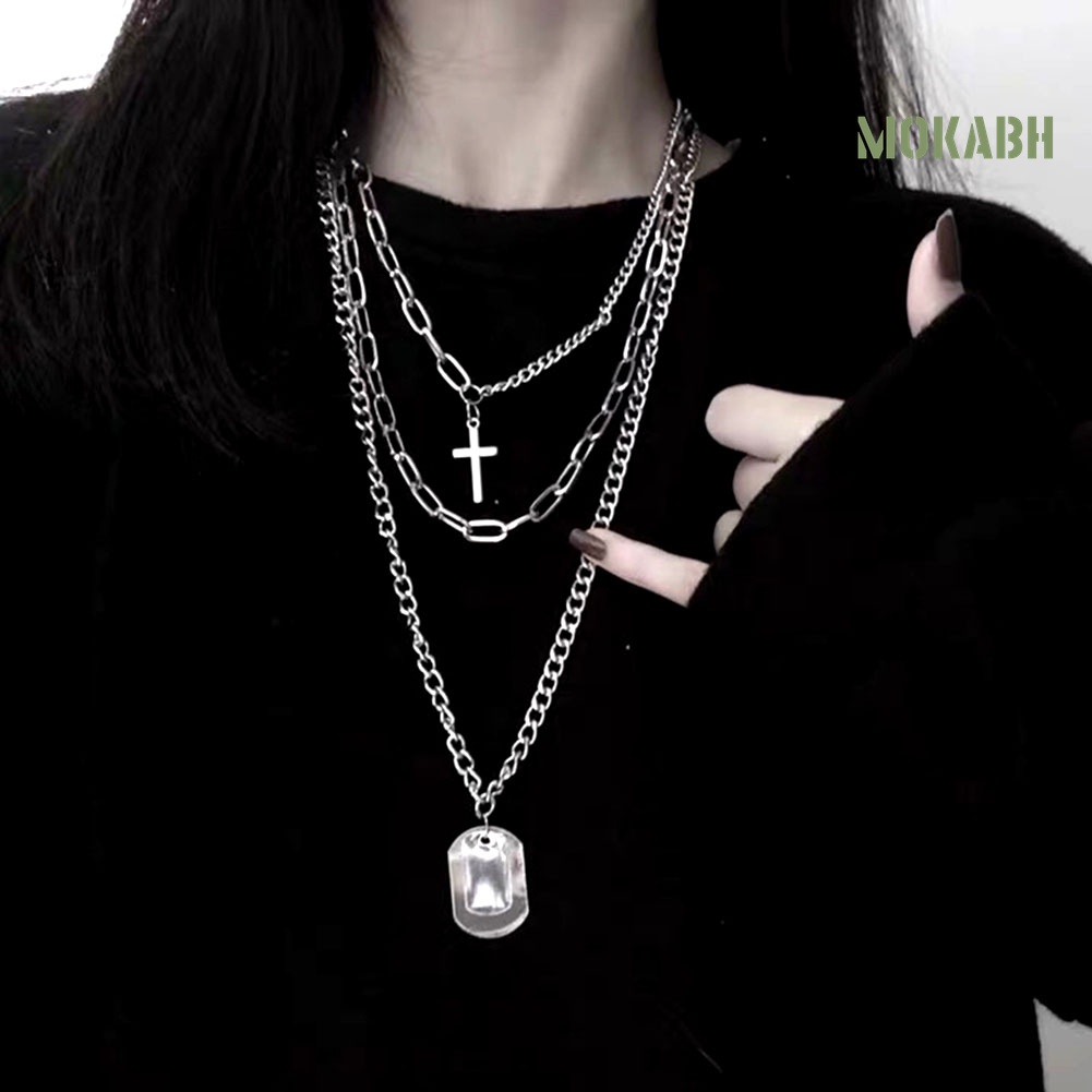 Set 1 / 3 Vòng cổ Mặt Chữ Nhật Thời Trang Cho Nam Và Nữ