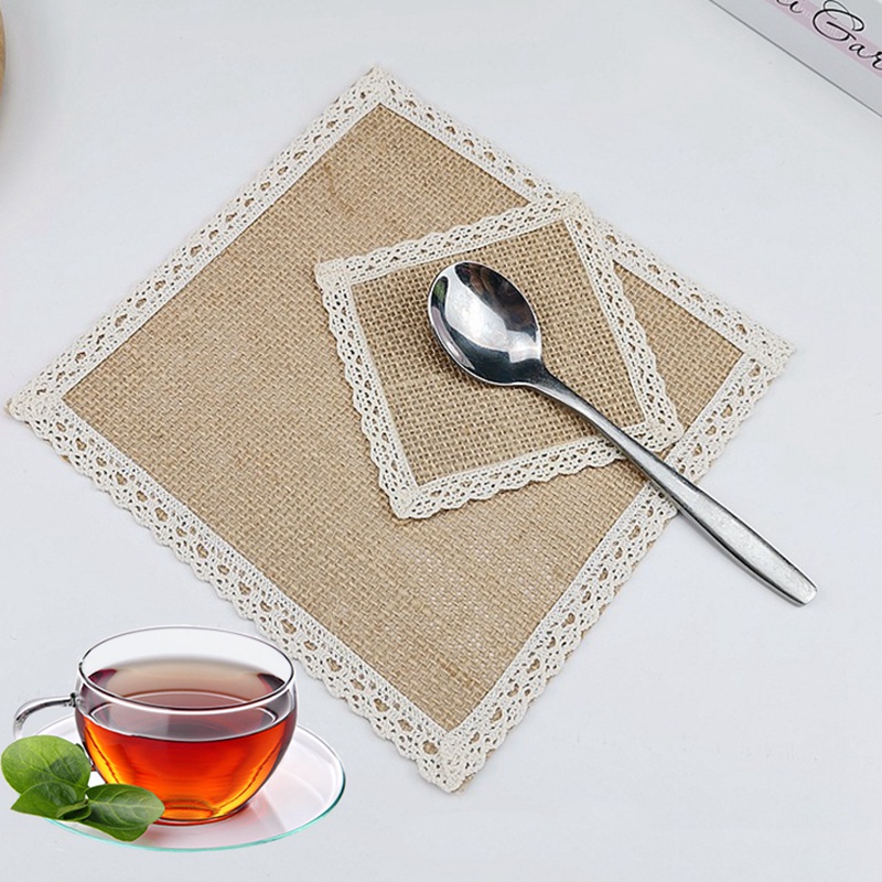 Đế Lót Ly Vải Lanh Xinh Xắn Tiện Dụng