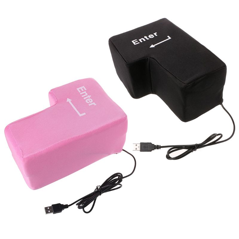 Gối Mềm Mại Hình Phím Enter Kết Nối USB Giảm Căng Thẳng