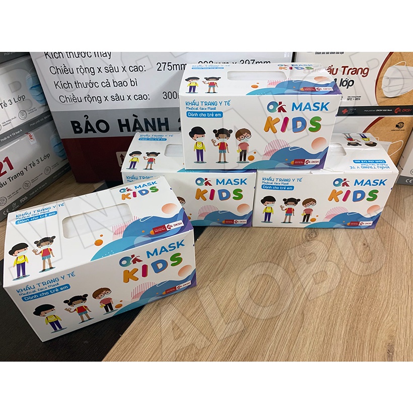 Khẩu Trang N95 Không Van Trẻ Em 5 Lớp -Hộp 10 chiếc cho bé từ 5 đến 12 tuổi - N95 Kháng Khuẩn chống 