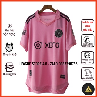 Bộ áo đá bóng đẹp miami màu hồng  leaguestore4.0 , áo đá banh  cao cấp dệt xịn thấm hút mồ hôi