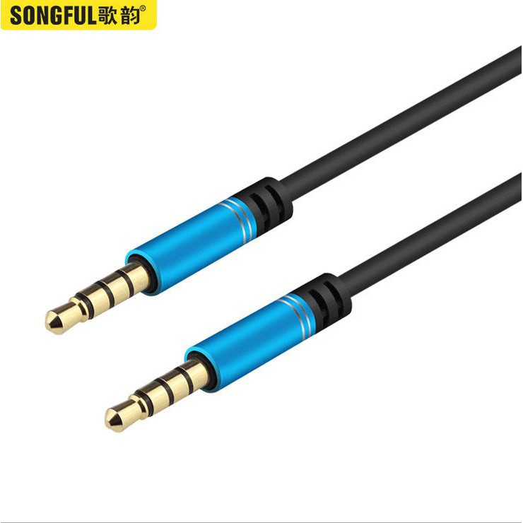 Dây cáp Audio AUX SONGFUL 3.5mm mạ vàngcao cấp dài 1.5 mét (đen)