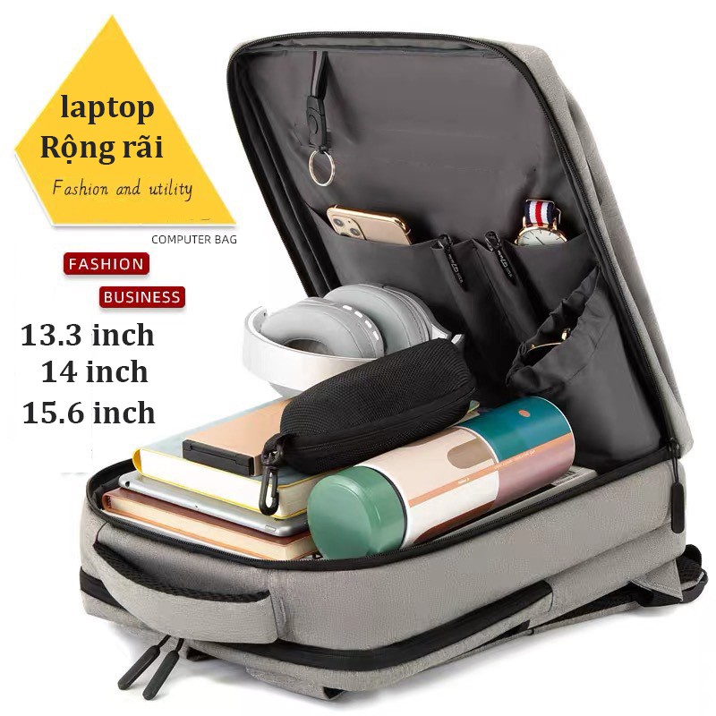 BALO LAPTOP DU LỊCH THỂ THAO ĐI HỌC THỜI TRANG HÀN QUỐC 15.6 INCH NAM NỮ CHỐNG TRỘM NƯỚC SỐC GÙ ĐEN GHI ĐỎ DL32 - Hàng n
