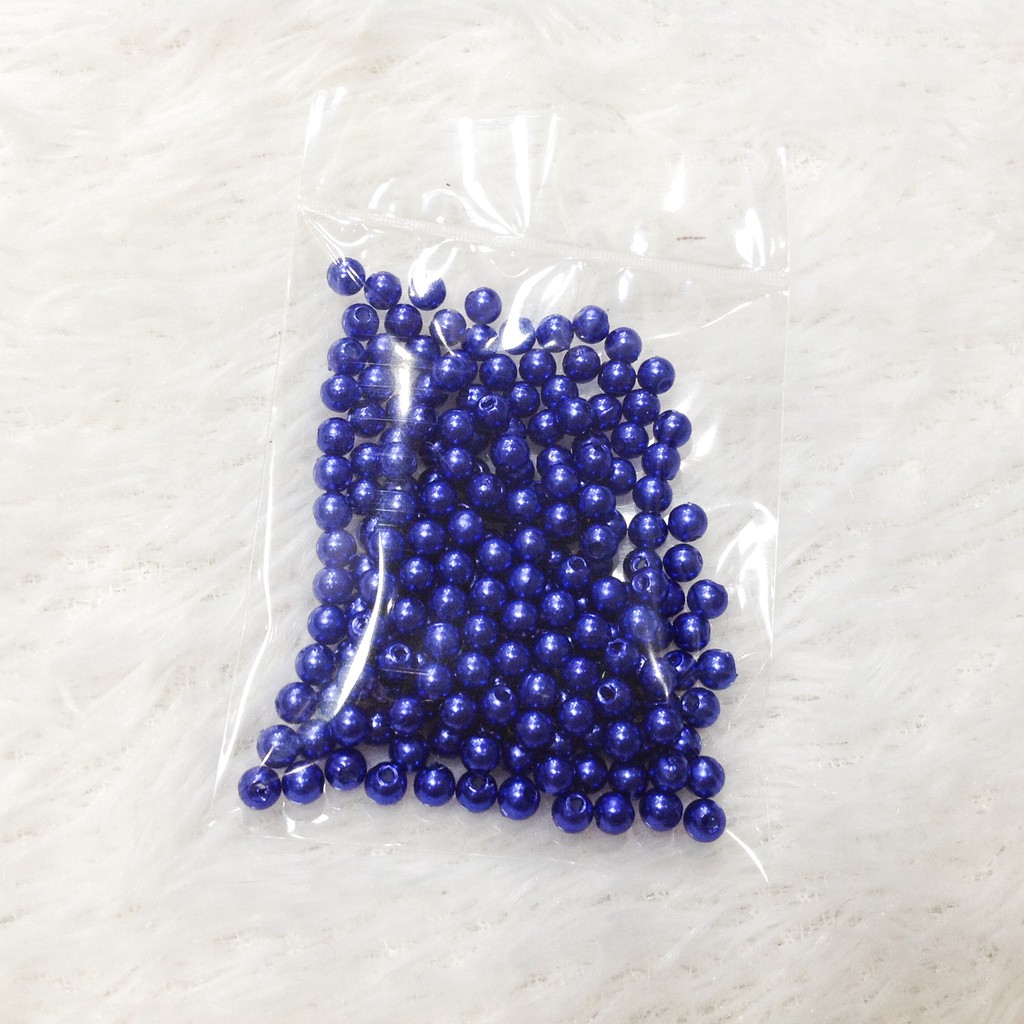 200 hạt cườm nhựa size 4mm tròn nhiều màu hạt xỏ vòng đẹp
