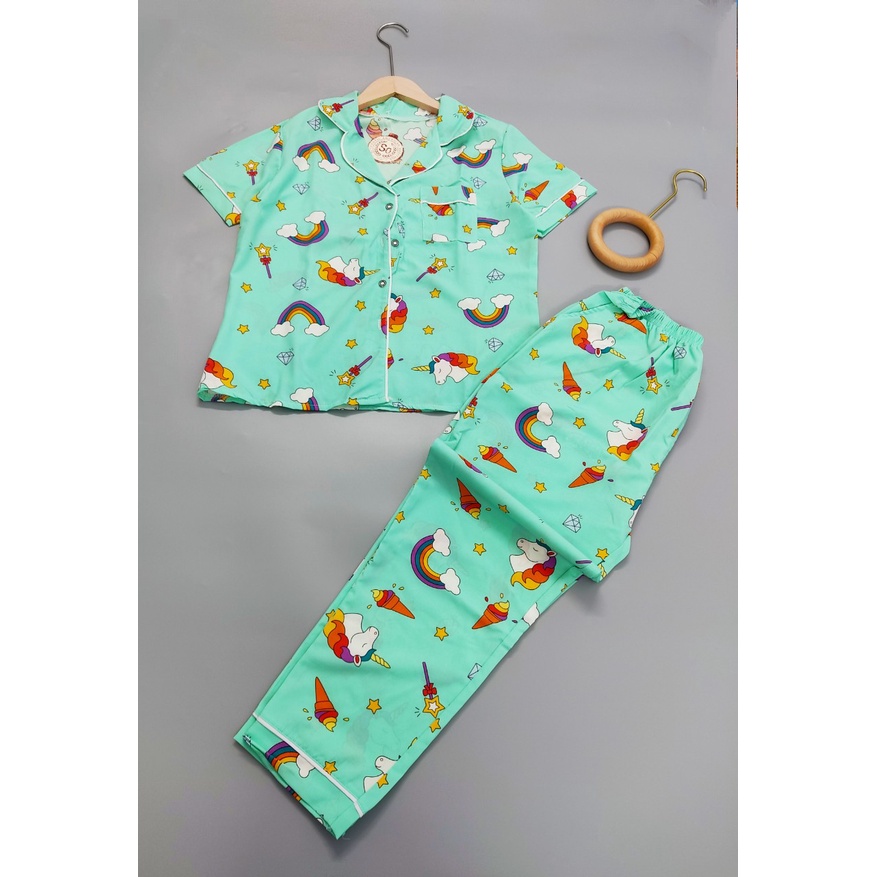 Bộ Đồ Ngủ, Đồ Bộ Pijama Lụa Nữ Mặc Nhà Bộ Ngủ Tay Cộc Quần Dài Chất Liệu Lụa Hàn Cao Cấp | BigBuy360 - bigbuy360.vn
