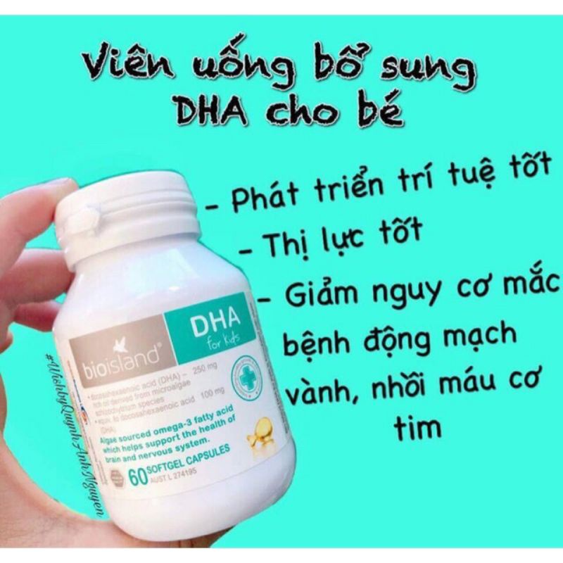 Viên uống bổ sung DHA cho trẻ bioisland Úc - Hộp 60 viên