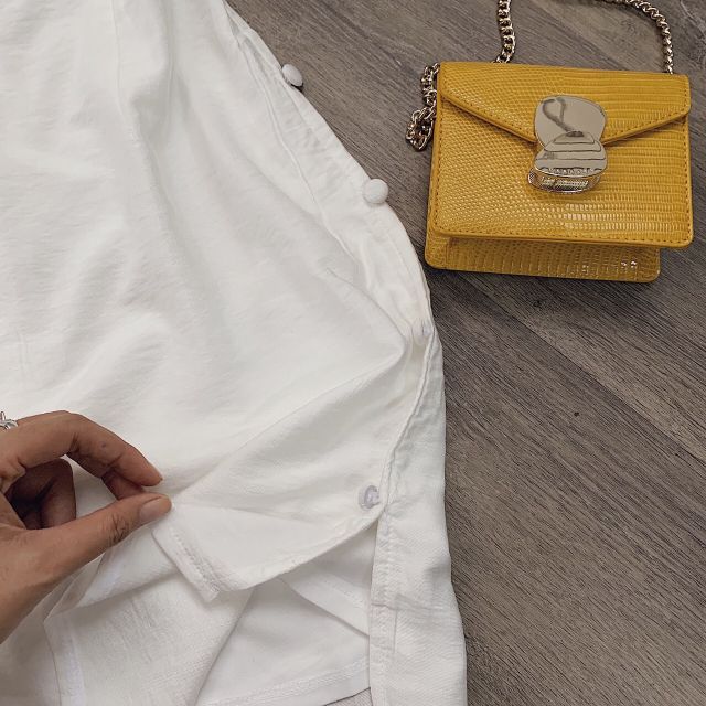 ĐẦM TRẮNG KIỂU HAI DÂY ĐÍNH NÚT BỌC | BigBuy360 - bigbuy360.vn