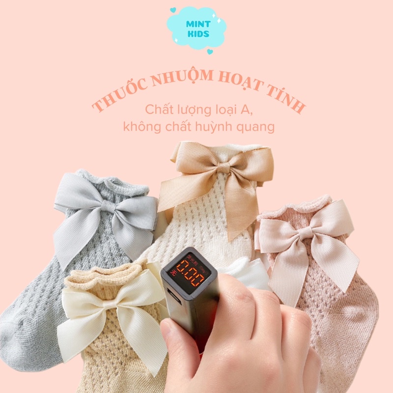 Tất Lưới Cao Cổ Đính Nơ Nemo Baby Mềm Mại Cho Bé 0 Đến 5 Tuổi TL-10