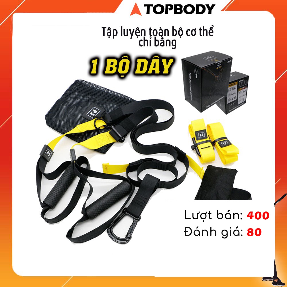 Dây kháng lực tập gym TRX P3, dây treo kháng lực đa năng tập Gym chính hãng TOPBODY-DTREO01