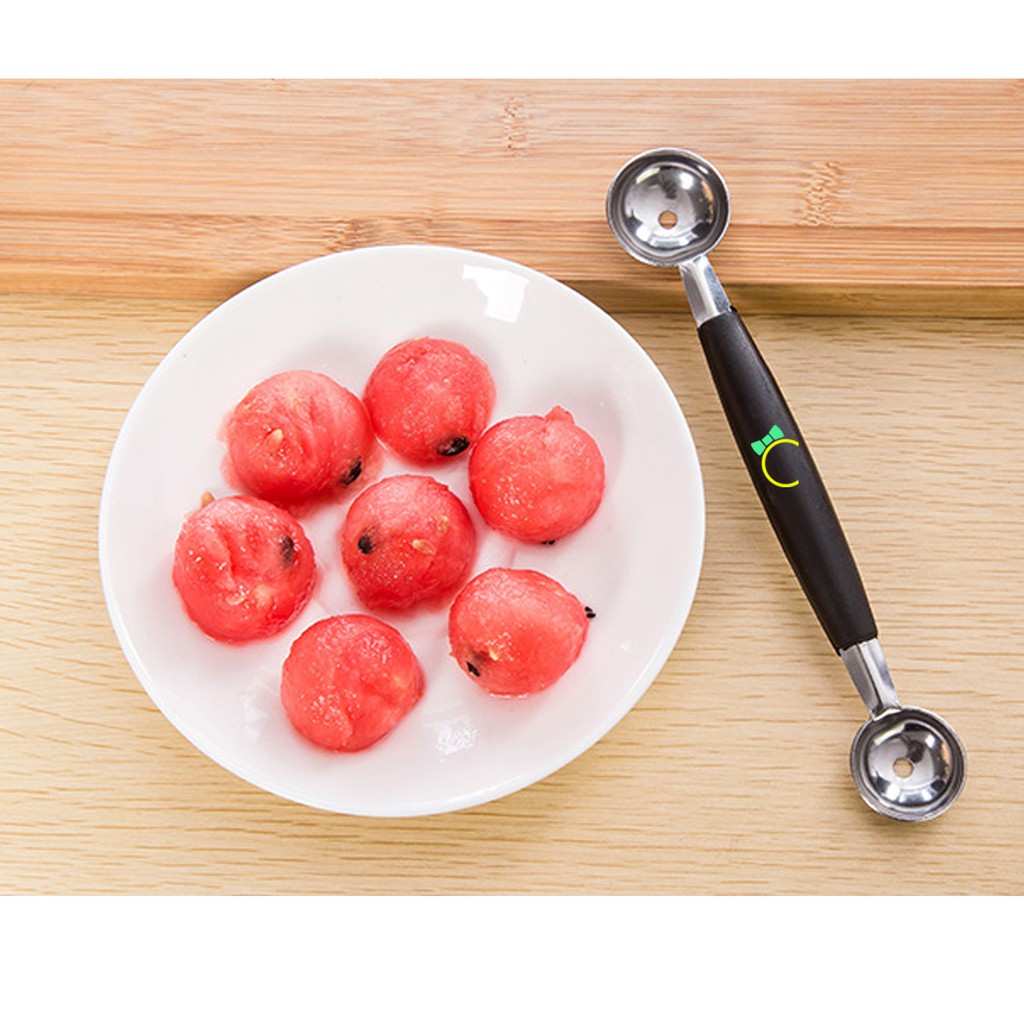 1 cái muỗng inox 2 đầu múc trái cây quả cầu dùng cho các món tráng miệng - CMPK112 - Cami