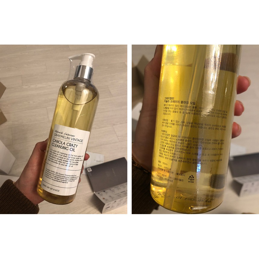 Dầu tẩy trang hoa cải nước tẩy trang Graymelin Canola Crazy Cleansing Oil giúp cải thiện làn da khô, lão hóa