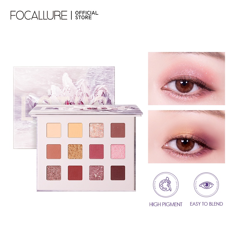 Focallure RomanticBloom Jasmine 12 shades eyeshadow palette Fine and smooth powder Matte Texture 15g | BigBuy360 - bigbuy360.vn