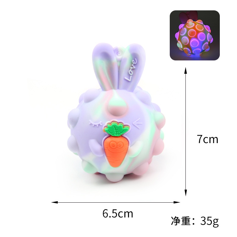 Đồ Chơi Bóp Giảm Stress Hình Thỏ 3D Bằng Silicon Mềm Co Giãn Cho Bé