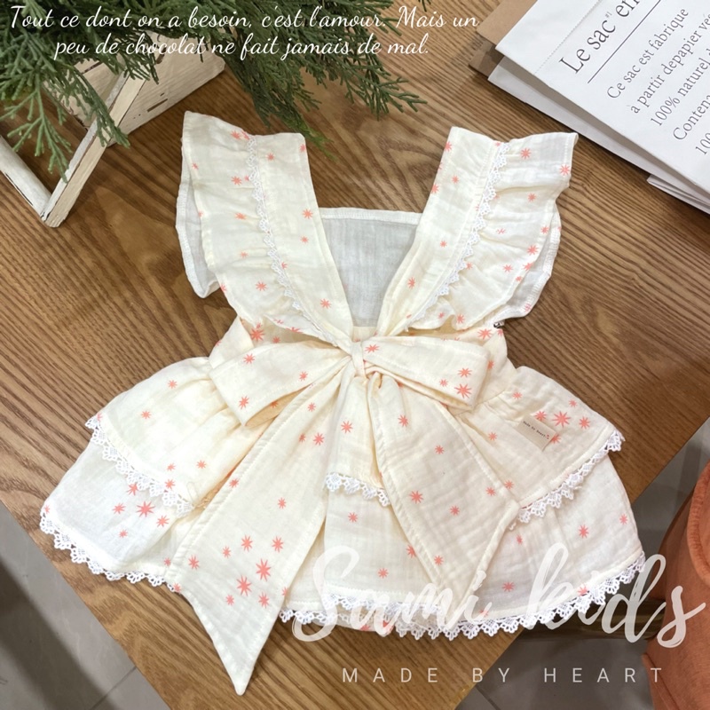 Váy cho bé - Romper xô Muslin điệu đà cho bé MỀM THOÁNG MÁT SAMIKIDS